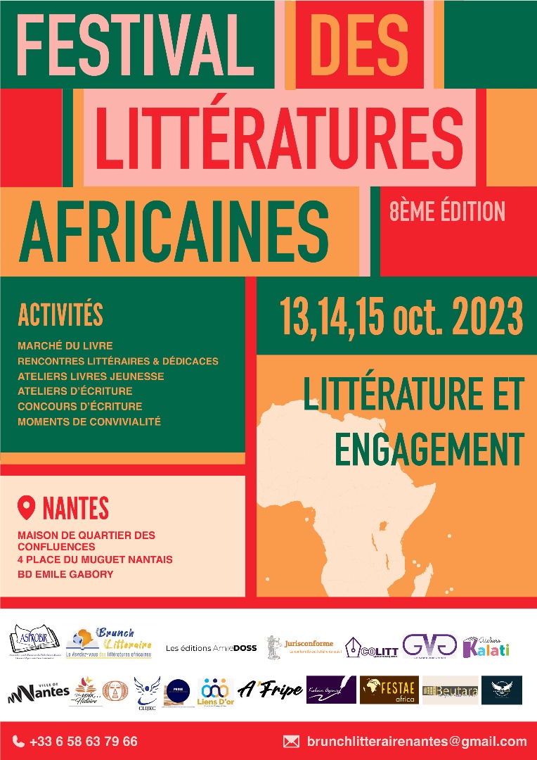 Affiche Festival des littératures africaines Nantes 2023